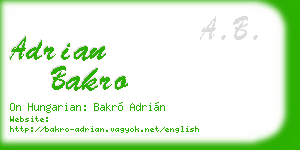 adrian bakro business card