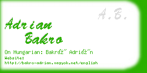 adrian bakro business card